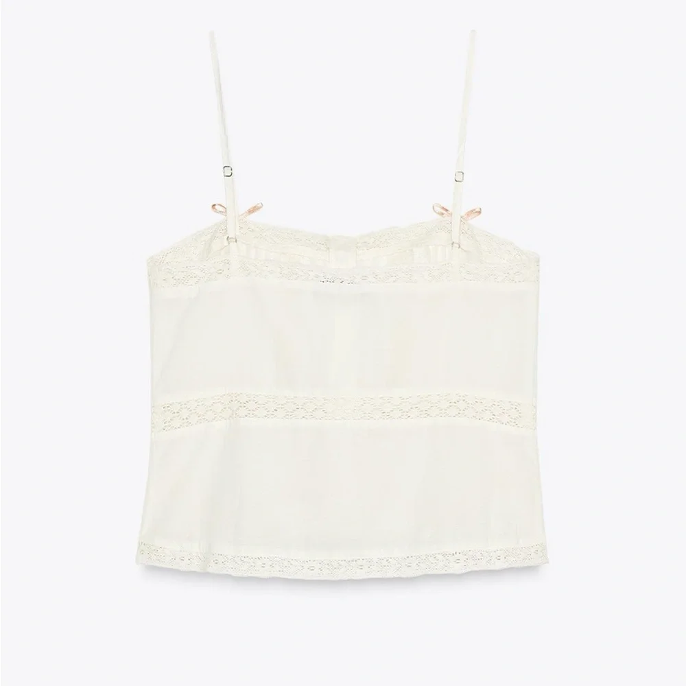 Zara Embroidered Bow Top NWT - Picture 3 of 4